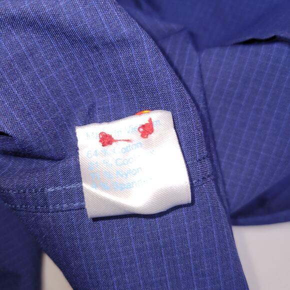 Twillory Performance Shirt Mens Size 16 Button Up Trim Fit Long Sleeve Blue Read - Picture 9 of 14